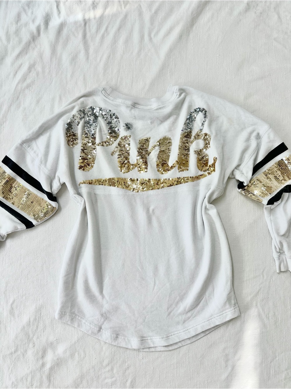 Y2k Victoria’s Secret PINK Sequin Logo Sweatshirt — cozy lounge crewneck small